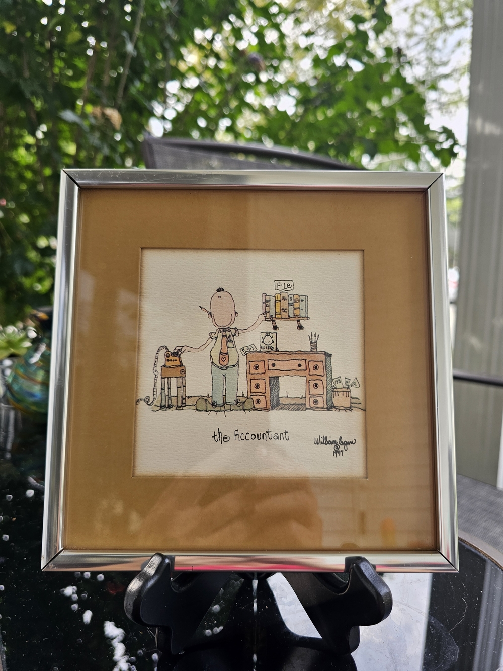 Vintage 1977 William Eagan "The Accountant" Framed Art Print